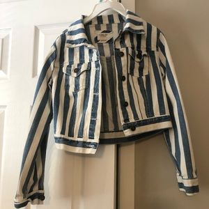 Striped denim jacket